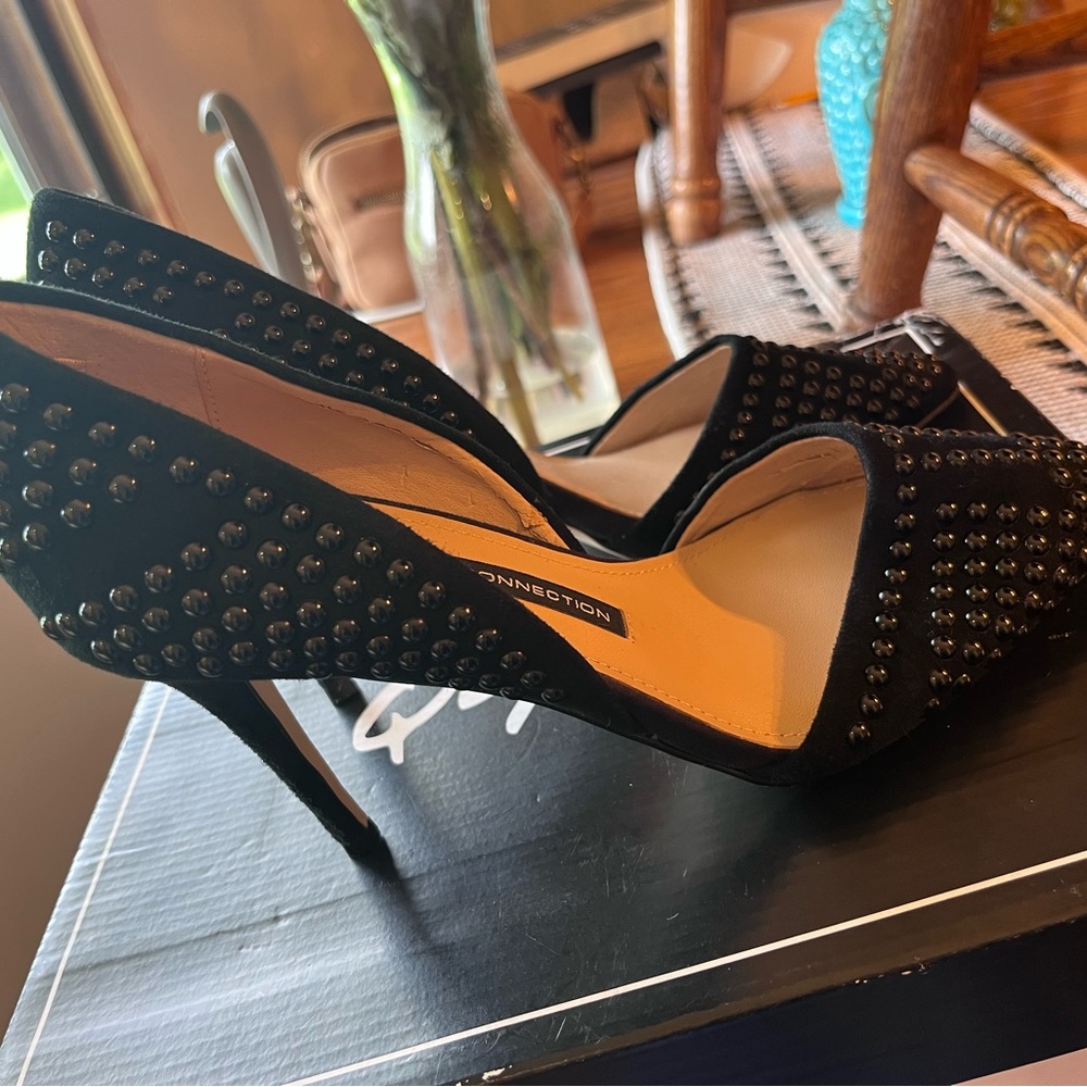 Black studded heels